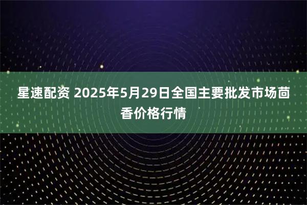 星速配资 2025年5月29日全国主要批发市场茴香价格行情