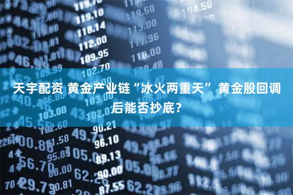 天宇配资 黄金产业链“冰火两重天” 黄金股回调后能否抄底？